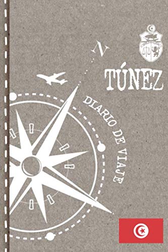 Tunez Diario de Viaje: Libro de Registro de Viajes - Cuaderno de Recuerdos de Actividades en Vacaciones para Escribir, Dibujar - Cuadrícula de Puntos, Bucket List, Dotted Notebook Journal A5