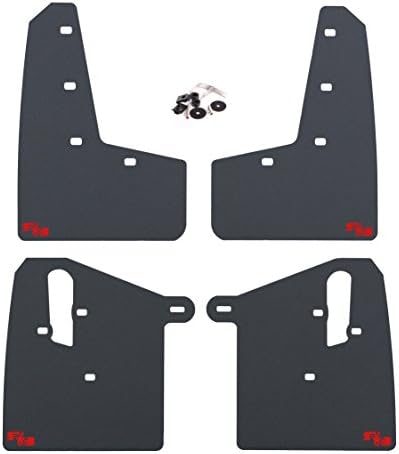 RokBlokz Mud Flaps for 2015-2021 Subaru WRX STI - Multiple Colors Available - Includes All Mounting Hardware (Black with Red Logo, Short)