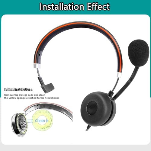 EarPads Replacement para Jabra Evolve 65 40 30 20/Evolve 65UC/65MS/40UC | Cojines de repuesto en cuero sintético negro miniatura 3