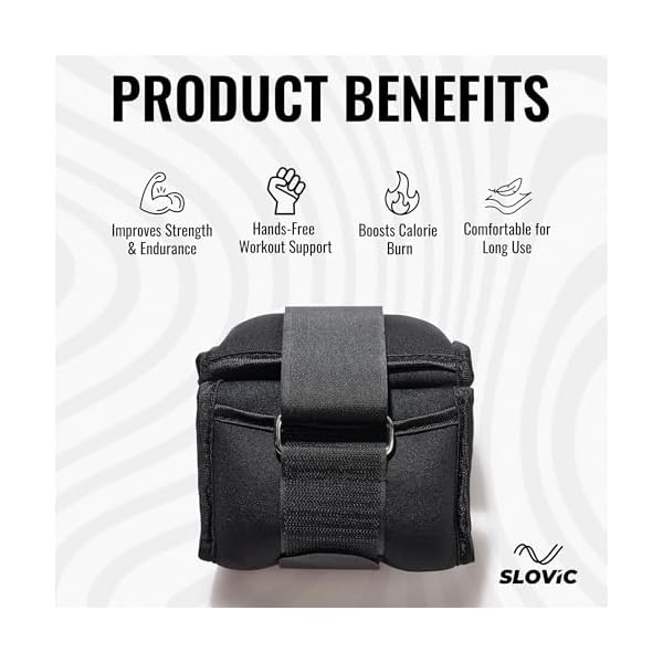 Slovic Ankle Weights 2 KG [2 x 1 KG] for Legs | Adjustable Leg Weights | Extra Weight for Leg Exercise for Men & Women | Strength Training Weight for Walking, Running, Gym, Physical Therapy - Image 4
