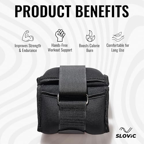 Image of Slovic Ankle Weights 2 KG [2 x 1 KG] for Legs | Adjustable Leg Weights | Extra Weight for Leg Exercise for Men & Women | Strength Training Weight for Walking, Running, Gym, Physical Therapy