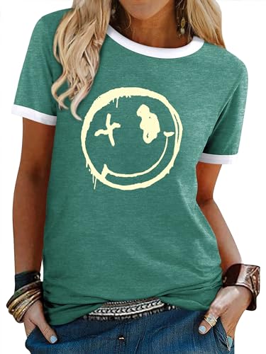 WIEIYM Tshirt Damen Rundhals Kurzarm T-Shirts Sommer T Shirts Brief...