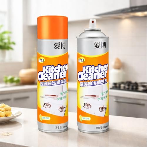 Image of Kitchen Cleaner Spray for Grease & Oil Stains, Multipurpose Kitchen Degreaser for Gas Stove, Chimney, Microwave & Tiles, Heavy Duty Kitchen Cleaning Foam Spray (500 ml)