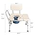 Bedside Commode with Transfer Bench,Padded Bath Chair w/Backrest & Arm,Height Adjustable Shower Chair Adult Potty Chair Commode Chair for Seniors Elderly Disabled, Supports up to 330Lbs,Creamy White