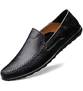 Men's Loafers Genuine Leather Flat Breathable Casual Shoes Handmade Slip On Driving Shoes Fashion...