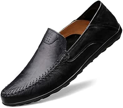 Men Genuine leather Flat casual Shoes slip-on