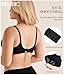 BRABIC Minimizer Bras for Women Full Coverage Unlined Nude White Bra with Underwire Lifting Support for Large Bust (42C, Black)