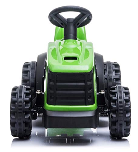 Trattore Elettrico per Bambini 6V con rimorchio, Verde (Senza Controller RC parentale)