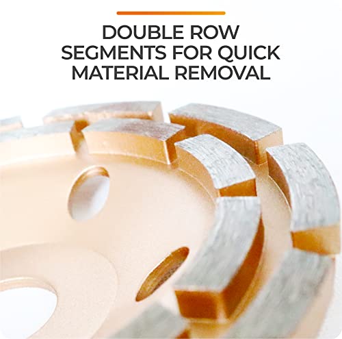 Vareno Diamond Concrete Grinding Wheel 5 Inch For Polishing And Cleaning Stone Concrete Surface, Cement, Marble, Rock, Granite, And Thinset Removing, Angle Grinder Wheels Cup #TOP6