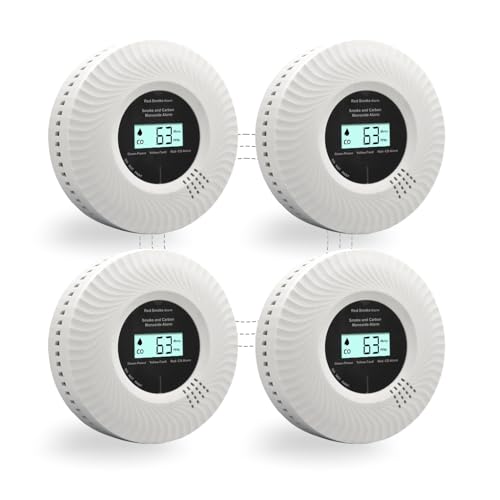 JAEHSKA Interconnected Smoke Detector Carbon Monoxide Detector Combo with Digital Display and Sound Light Alarm, 2-in-1 Smoke & CO Alarm with Battery Operated for Home, Travel or RV - 4