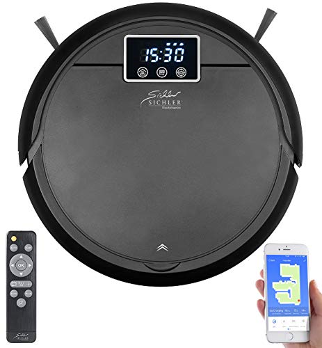 Sichler Haushaltsgeräte Saug-Nasswisch-Roboter: Staubsauger-Roboter mit Wischfunktion, Versandrückläufer (Staubsaugroboter Tierhaar, Saugroboter, WC)