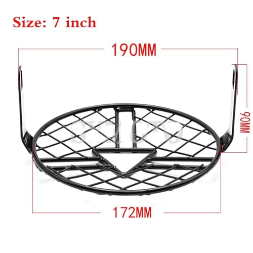 Cache phare moto universel 5.75-7 pouces grille de protection noire