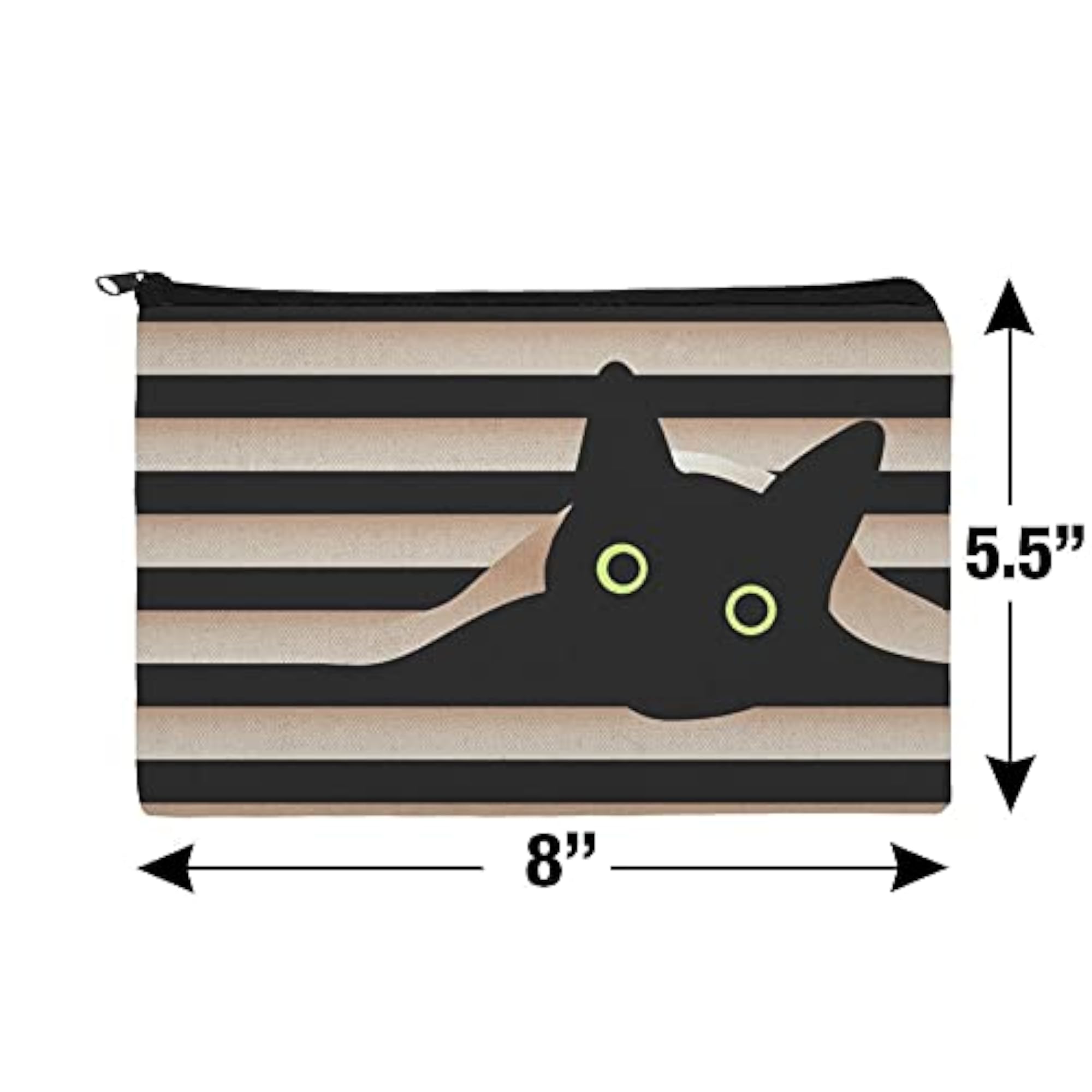Black Cat In Window Makeup Cosmetic Bag Organizer Pouch