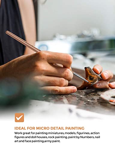 Image of Nicpro Detail Paint Brushes 5 PCS Aesthetic Extra Fine Tip 000 Professional Miniature Painting Artist Set Round 3 /0 for Micro Watercolor Oil Acrylic Craft Models Rock Army Paint by Number for Adult