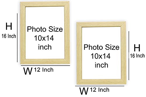 Image of Photo frame 10x14 Inch set of 2 Natural Wood Color flexiable Glass (acrylic) & synthetic wood customized Modern Collage Photo Frames for Wall Hanging