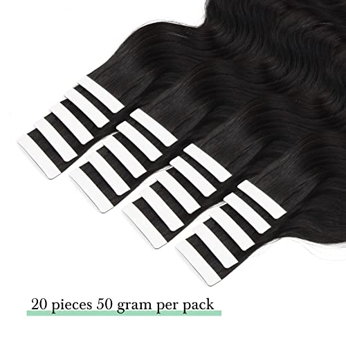 Lovrio Body Wave Tape In Hair Extensions Human Hair Black Women 20Pcs Hair 20 Inch Tape In Extensions 50Gram 20Pcs Tape Ins For Black Women Human Hair #TOP3