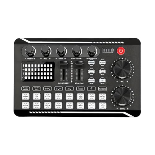 Tarjeta de sonido en F998, tarjeta de sonido en con efectos de mezclador DJ y cambiador de voz, equipo de producción musical, mezclador de audio de escritorio de grabación de múltiples