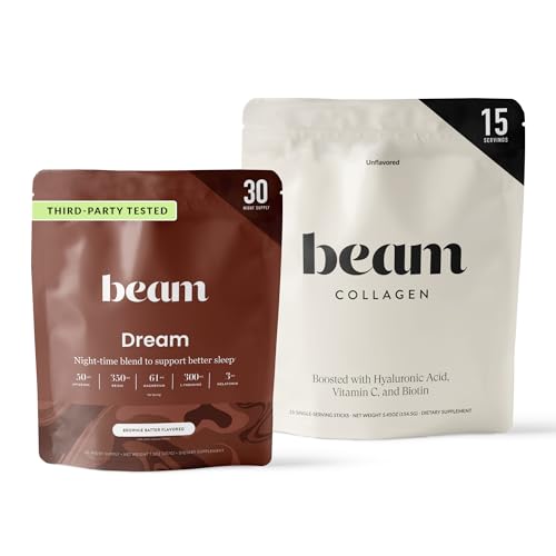 Beam Dream Sleep Powder + Collagen, Sleep Support & Recovery Bundle, Relaxation, Restful Sleep, Skin, Hair & Joint Health, Premium Natural Ingredients