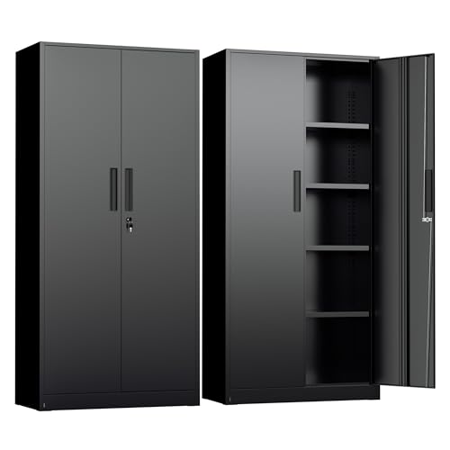 INTERGREAT Metal Storage Cabinet with Lock, 72' H Lockable Metal Storage Cabinet with Locking Doors,...