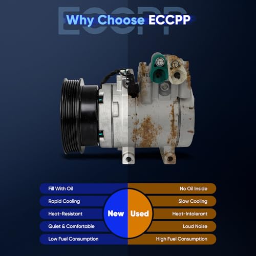 Image of ECCPP AC Compressor Fit for Hyundai Tiburon 2.7L 2003-2008 | Fast Cooling AC Compressor with Clutch