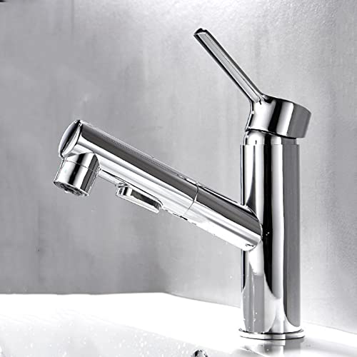 Robinet de salle de bain extractible 3 modes mitigeur eau chaude froide