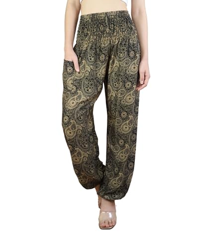 Boho Pants | Calça harém feminina com bolsos | Pijama rodado maci...