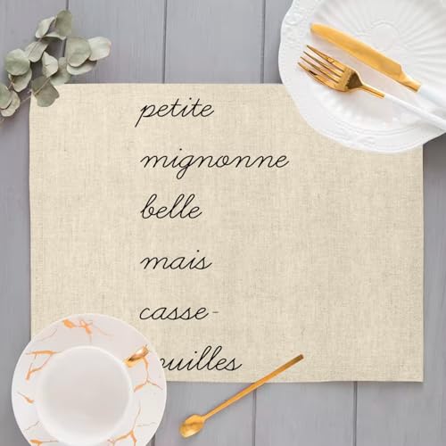 Sets de table en lin lot de 4 grands formats 40x28.5 cm imprimés