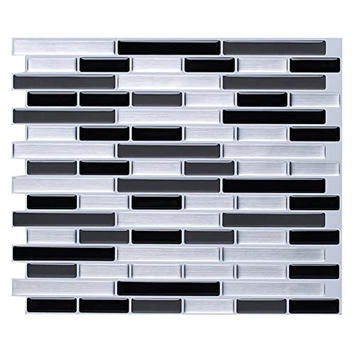 Mengsiy Stickers carrelage 1PCS / 10pcs Auto-adhésif mosaïque carrelage Mural Autocollant DIY Cuisine Salle de Bain Home Decor 3D Effet Tiles (Color : 1pcs, Size : 23.5cm X 28cm) Cover