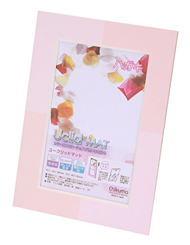 Chikuma フォトフレーム Uclidマット ツートン ハガキ ピンク 12517-4