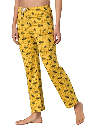 Image of KOTTY Yellow Cotton Printed Women Pyjama