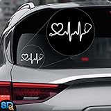 Smart Stethoscope Big Heart Vinyl Decal for Cars Trucks Vans SUVs Windows Walls Cups Laptops | White | 9' inch | SD-764
