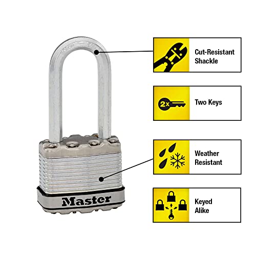 Master Lock M1XTRILHCCSEN, Triple Pack 1-3/4-Inch Wide Magnum Laminated Steel Padlock, 5/16-Inch Diameter - Image 2