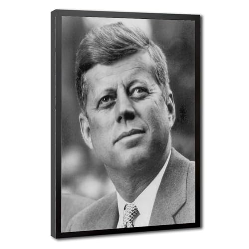 Toile John F Kennedy portrait Maison Blanche de qualité supérieure avec cadre