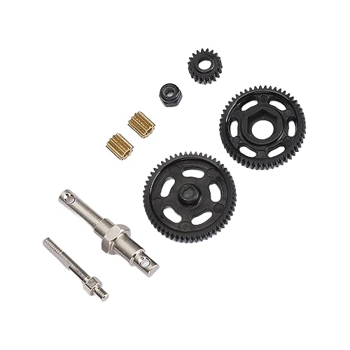 Domary Ensemble D'engrenages de Transmission RC, Boîte de Vitesses en Acier Robuste pour Voiture sur Chenilles Axial SCX24 1/24 RC