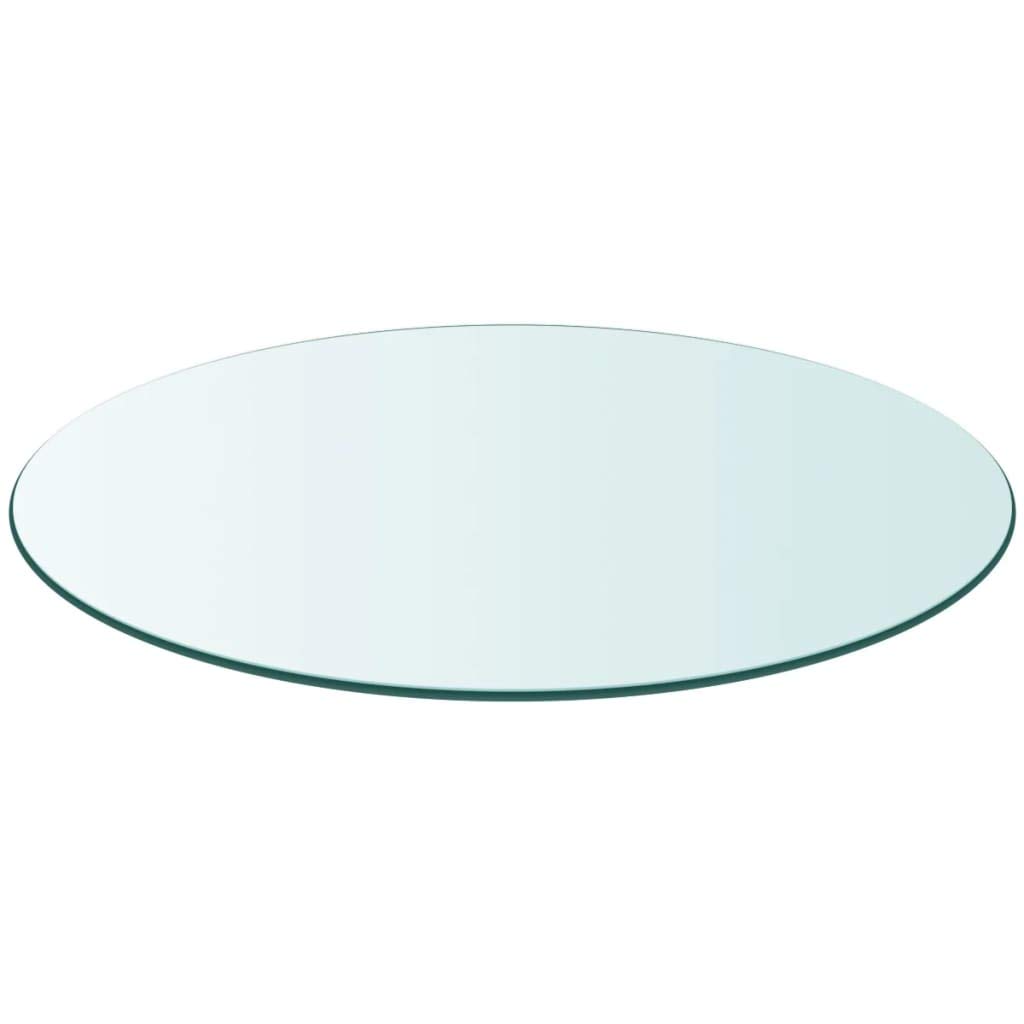 GOTOTOP Piano del Tavolo in Vetro Temperato, Piano del Tavolo Rotondo in Vetro Trasparente, Piano del Tavolo da Pranzo Rotondo da per Tavoli da Pranzo Tavolini Diametro 50 Cm Spessore 8 Mm