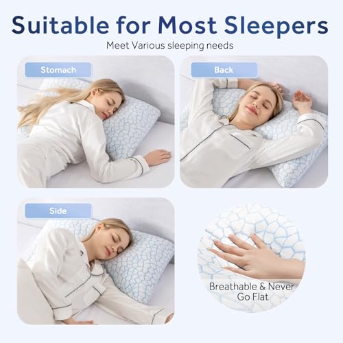 Almohada de espuma viscoelástica tamaño queen con enfriamiento miniatura 5