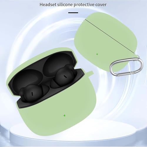 Image of Anvique Silicone Case Cover for Oneplus Nord Buds 4 Pro, Scratch Resistance, Shock Absorption, with Premium Carabiner (Matcha Green R)