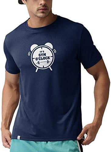 Tee MafiaUnisex Designer | Gym Clock T-Shirt |Dumbbell T-Shirt | Motivation T- Shirt | Gym T-Shirt| Bodybuilding T-Shirt | Workout t-Shirt| Lifting T-Shirt - Navy Blue