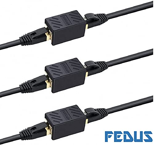 Image of FEDUS Pack 1, RJ45 Coupler Ethernet Coupler Cat7, Cat6 Cat5e RJ45 8P8C Inline LAN Coupler Ethernet Extender Adapter Adsl Extension Jointer Extending the Ethernet Cables Female to Female Connector