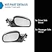 TRQ Driver and Passenger Side Mirror Assembly Set Power Heated Puddle Light Paint to Match Foldaway Smooth Compatible with 2003-2008 Lincoln Town Car