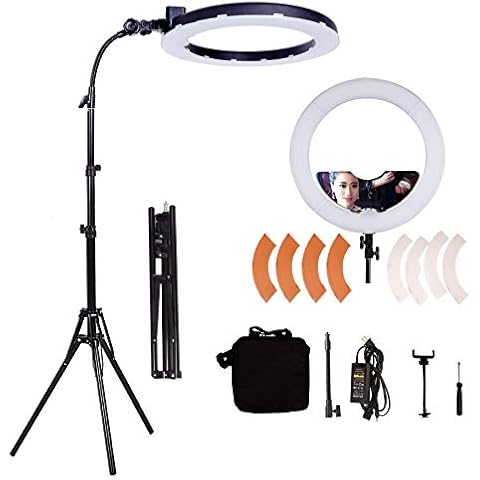 GSKAIWEN 18inch 65W LED Makeup Ring Light with Mirror for Eyebrow Tattoo Light Lash Lamp Beauty Light Eyelash Extension Lamp Studio Video Photography Light with Tripod Phone Holder Mirror and Bag Cover