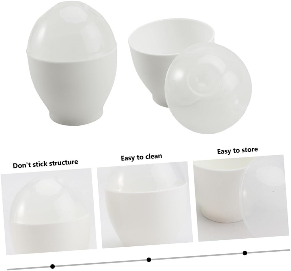 Garneck 10pcs Microwave Egg Cooker Cups Plastic Steaming Egg Holders for Home Use Suitable for Microwave Ovens