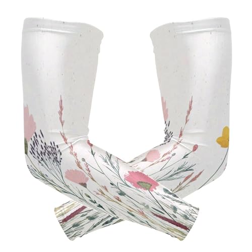 Kigai Wildflowers Poppy UV Sun Protection Arm Sleeves for Men Women Cooling Compression Sports Arm Sleeves Tattoo Cover Up