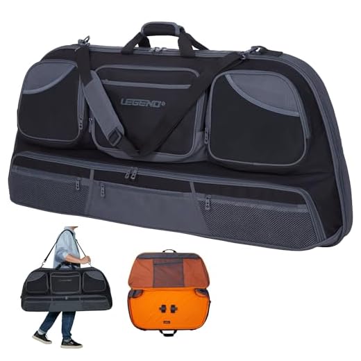 LEGEND Numa Compound Bow Case - Ultimate Archery Protection, Durable Bow Case, Foam Padding, Large Capacity Archery Case, Multiple Mesh Pockets, Cam Protectors, Ideal Outdoor Archery Gear - Black/Gray