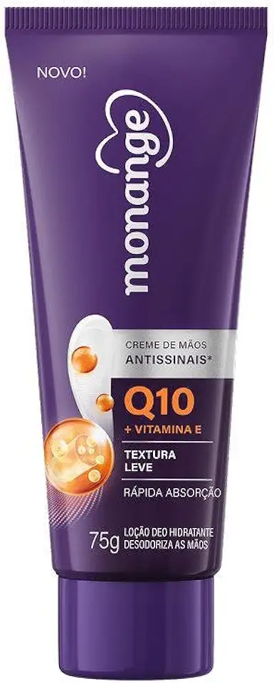 Monange Creme Para Mãos Anti-Idade Q10 E Vitamina E Com Ação Desodorante 75G