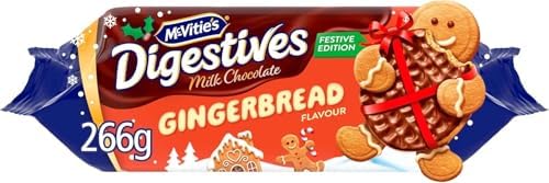 McVitie's Gingerbread Chocolate Digestive Christmas Biscuits 266 g (Pack of 1)