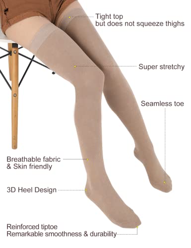 Image of EZFS PLUS Thigh High Socks for Women Extra Long and Thick Over the Knee Cotton Boot Stockings Leg Warmer for Girls