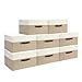8 Pack Decorative Storage Bins Containers Fabric Bins with Lids Storage Baskets Bulk for Shelves Drawers, Desktop, Closet, Playroom, Classroom,Office, Bedroom, (15INx10INx10IN, Beige/White)
