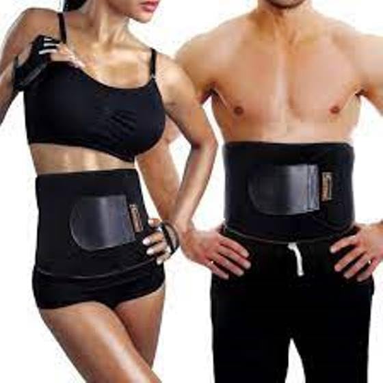 neoprene waist trainer belt, sweat slim body shaper, tummy trimmer for men and women, black and yellow