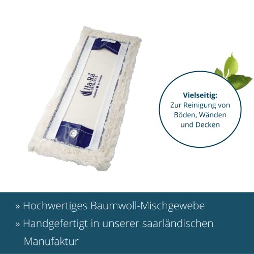 Ha-Ra Set Bodenexpress 42 cm mit teilbarem Stiel & Boden-Faser weiß lang I robuster Boden-Wischer zur Reinigung für Böden & Wände I wendiger Wischmop mit rutschfestem Griff – Bild 5